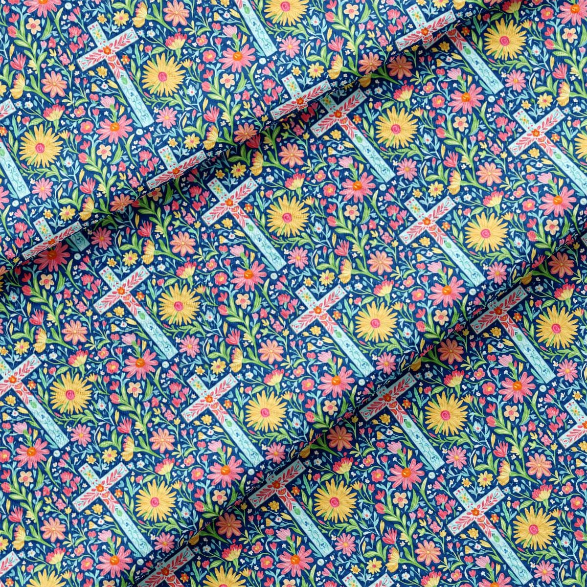 a close up of a colorful tie with flowers on it