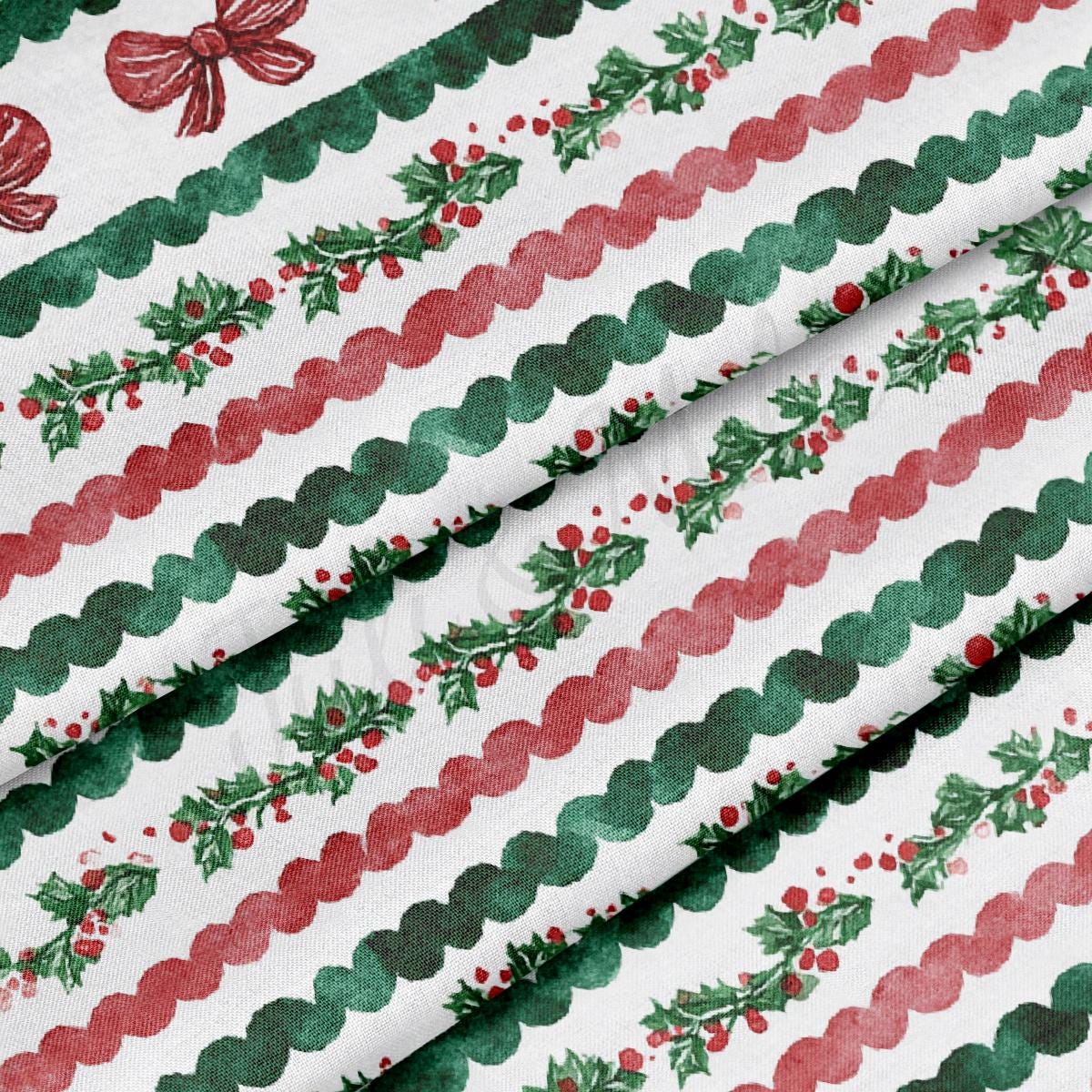 Christmas 100% Cotton Fabric By the Yard Printed in USA Cotton Sateen CTN3379