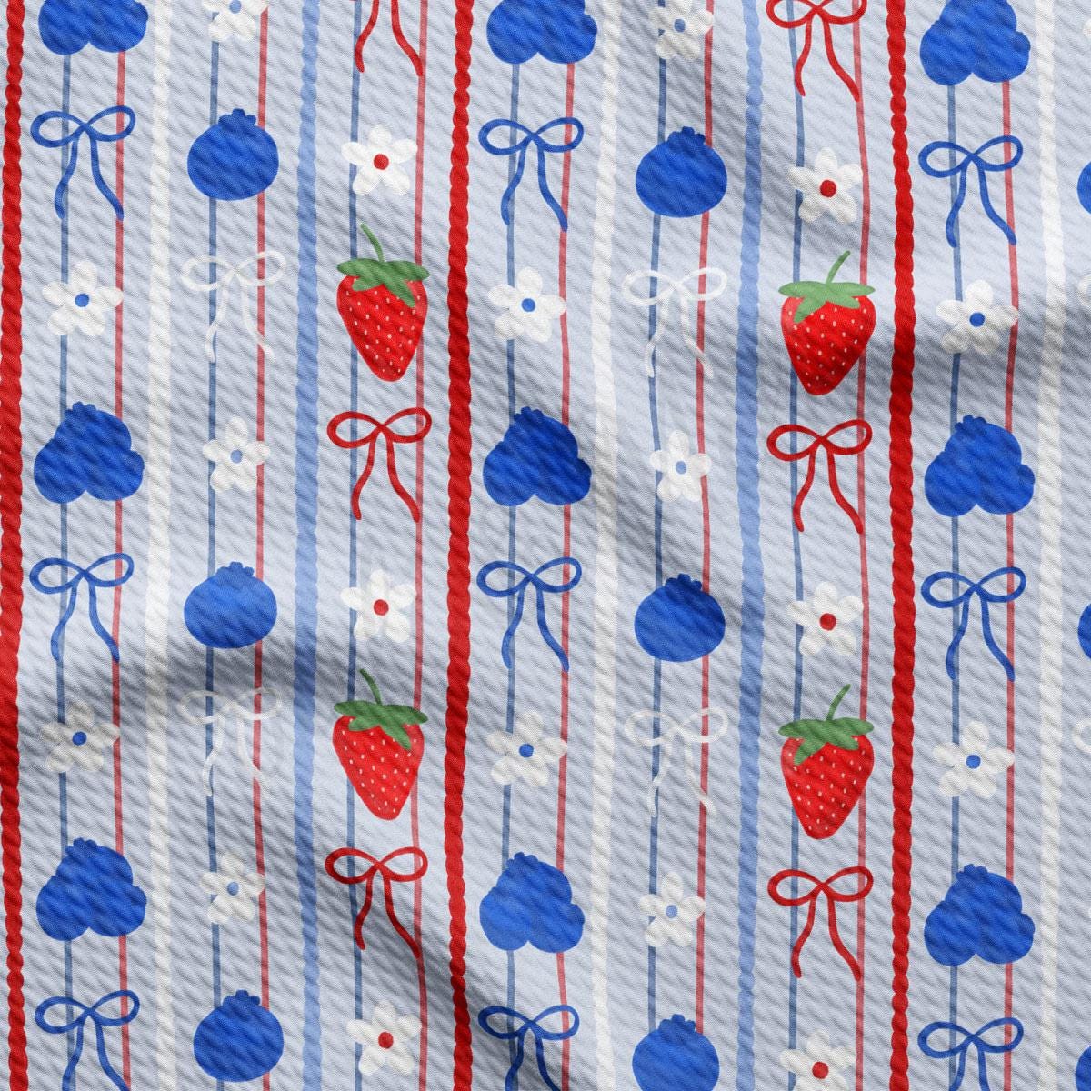 a close up of a red, white, and blue striped fabric