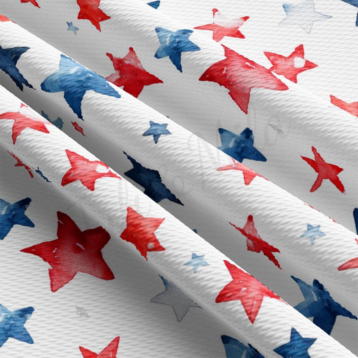 red, white and blue stars on a white background