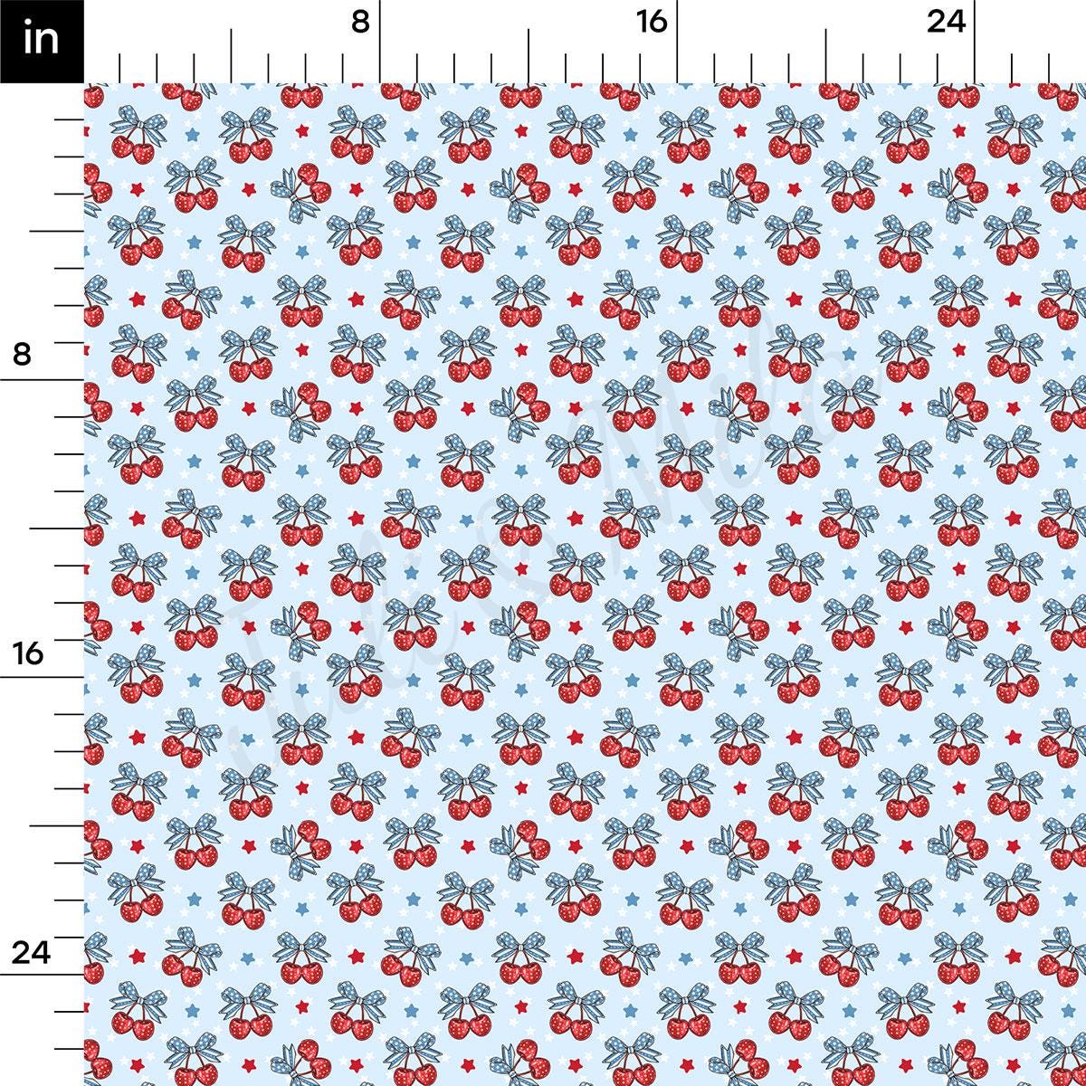 a ruler with a pattern of cherries on it