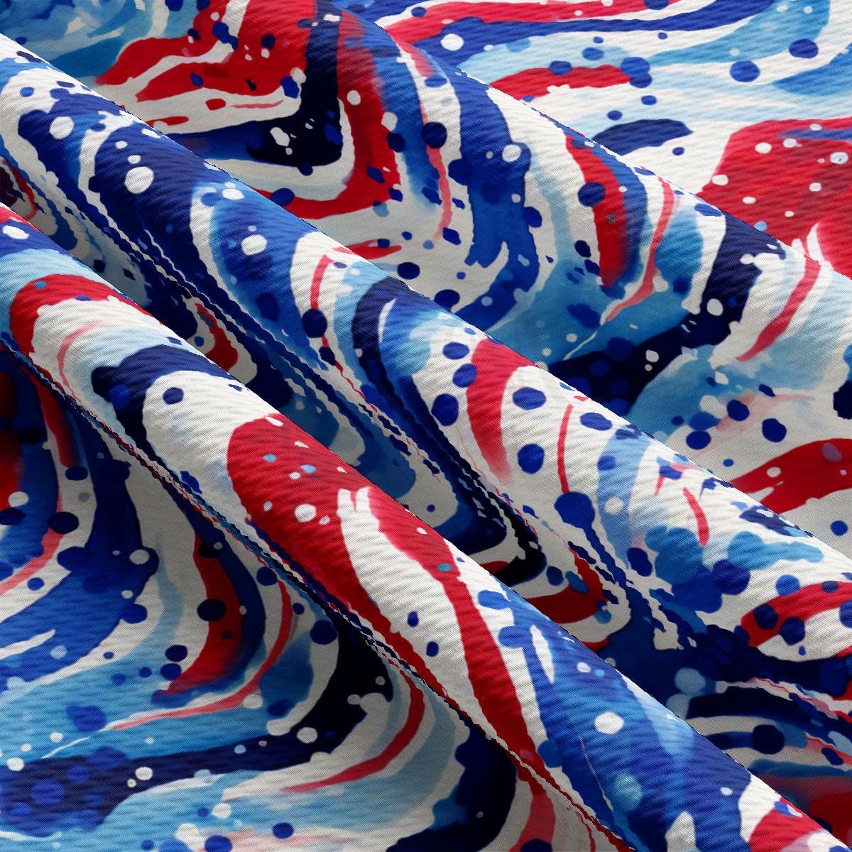 a red, white, and blue pattern on fabric
