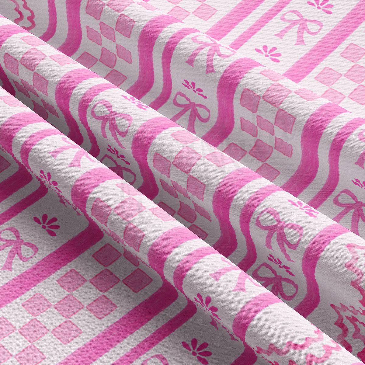 a close up of a pink and white wallpaper