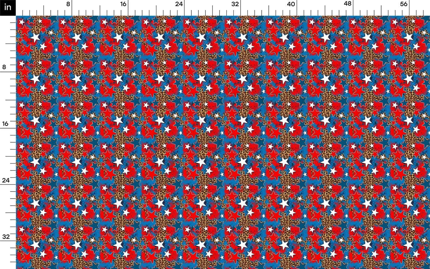 a red, white and blue background with stars