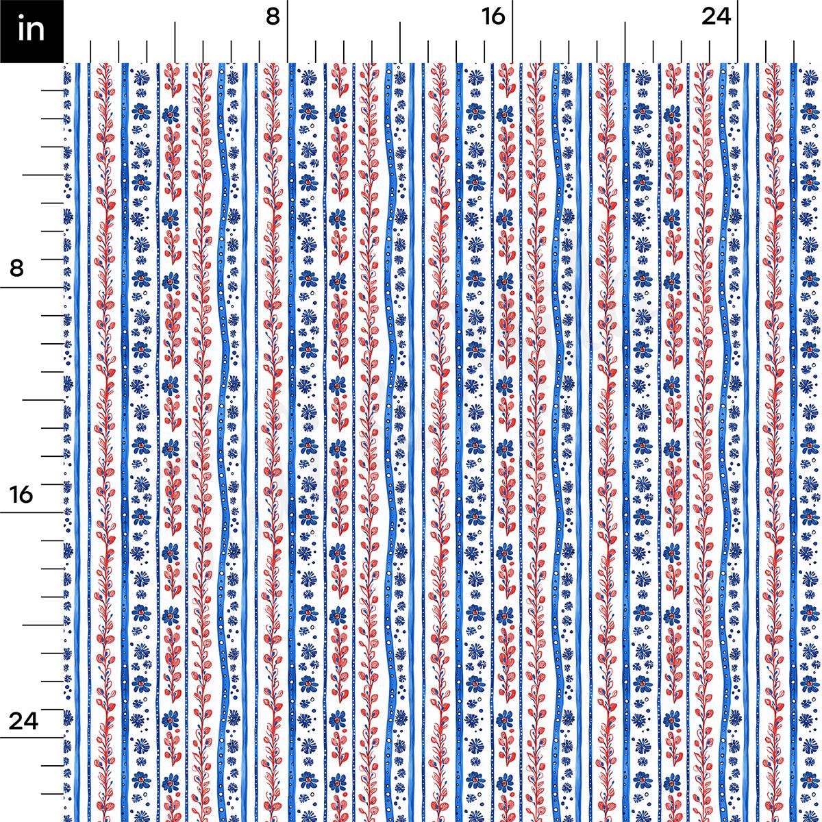 a line graph with red, white and blue stripes