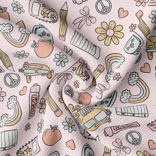 a close up of a pink fabric with a pattern on it
