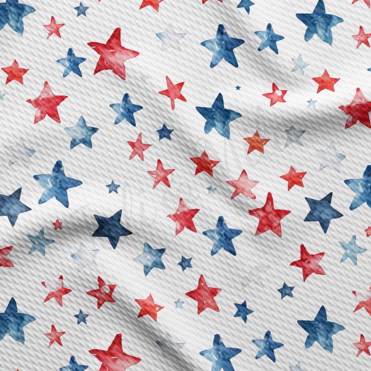 red, white and blue stars on a white background