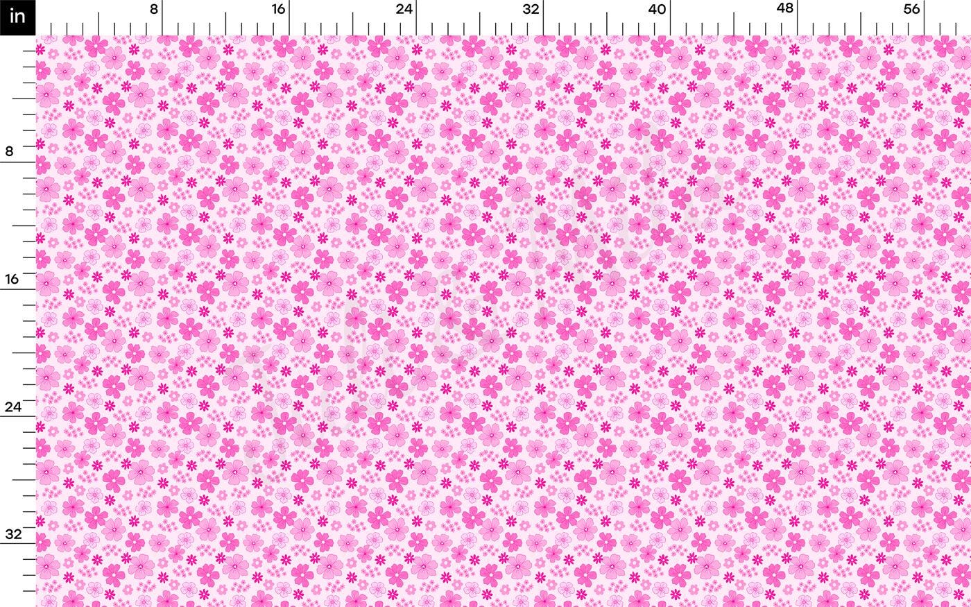 a pink and white flower pattern on a ruler