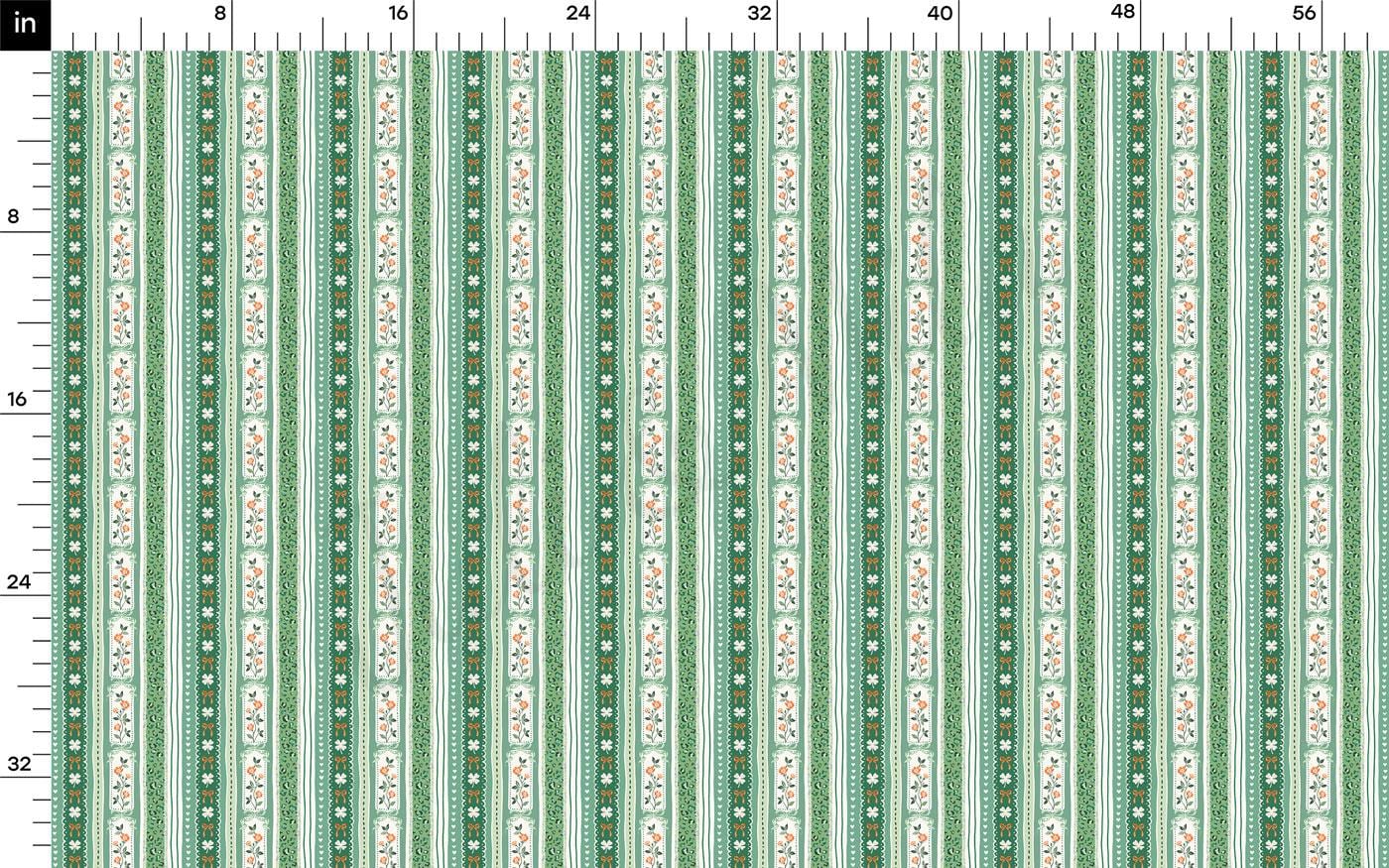 The image is a repeating pattern of green and white stripes with small white dots, creating a visually cohesive design.