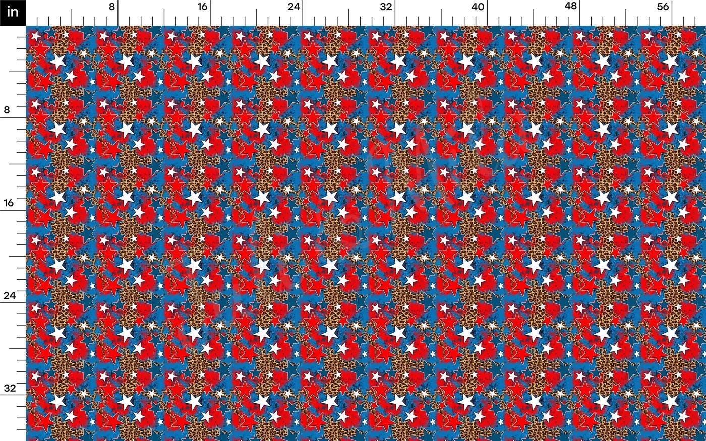 a red, white and blue background with stars