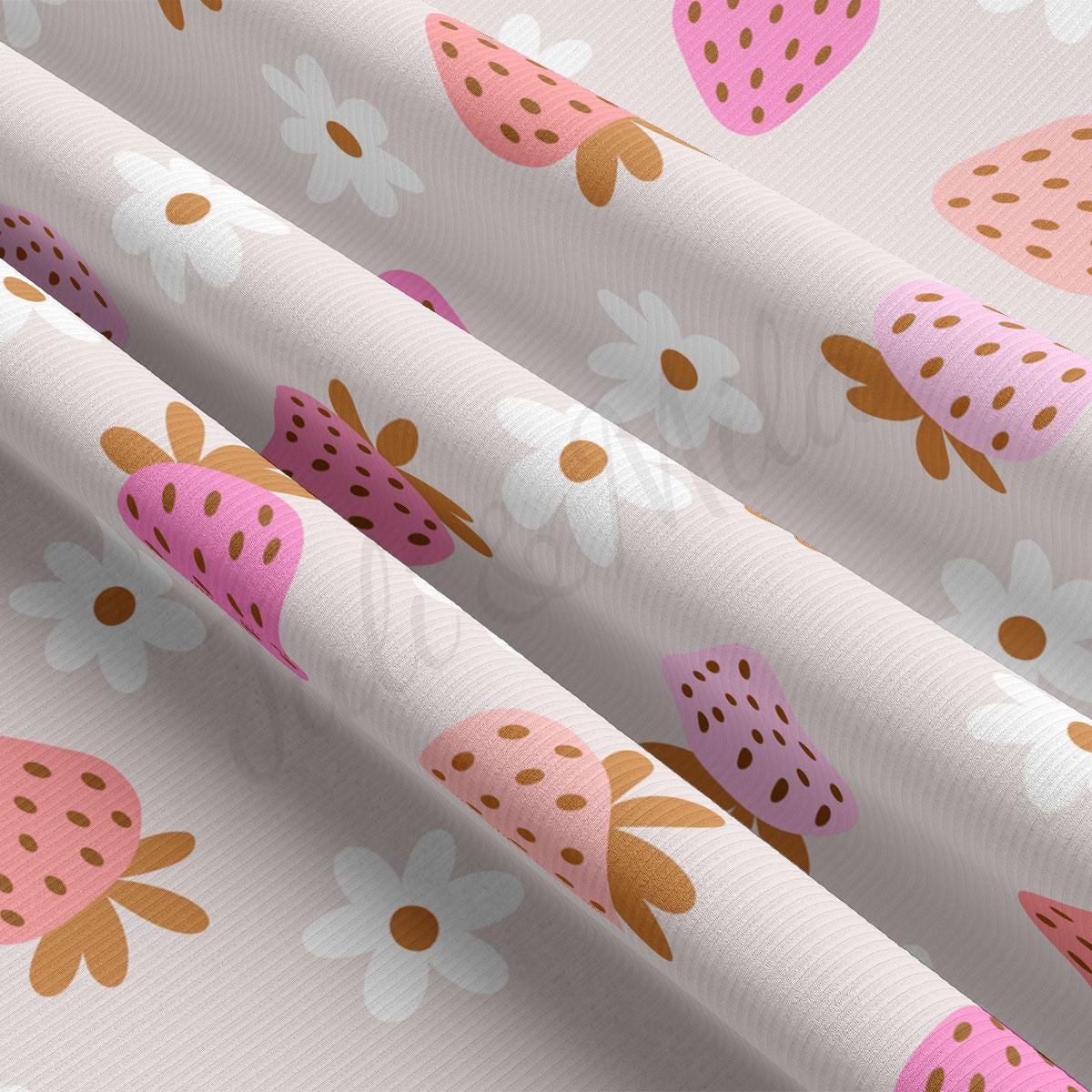 a pattern of strawberries on a white background