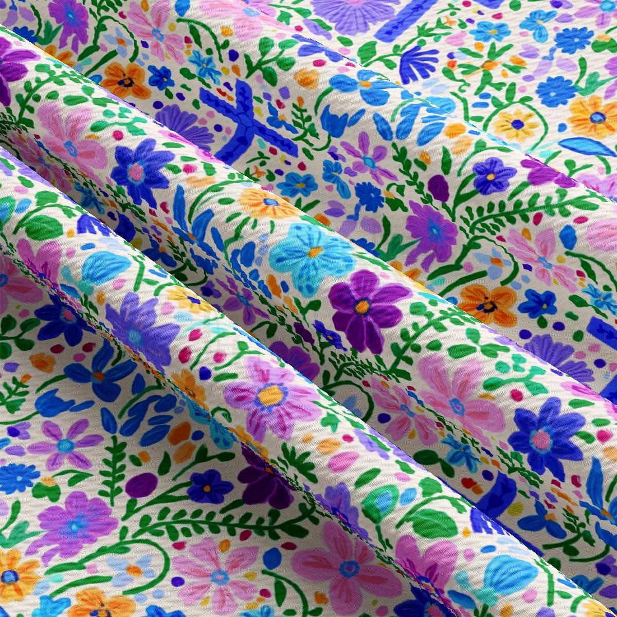 a colorful floral pattern on a white background