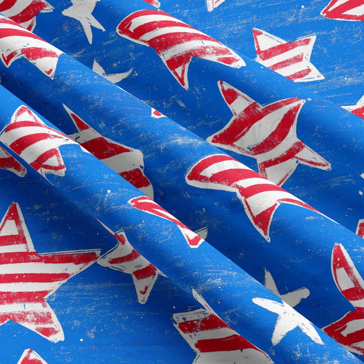 red, white and blue stars and stripes on a blue background