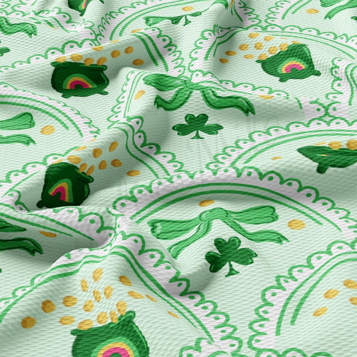 a close up of a green and white pattern