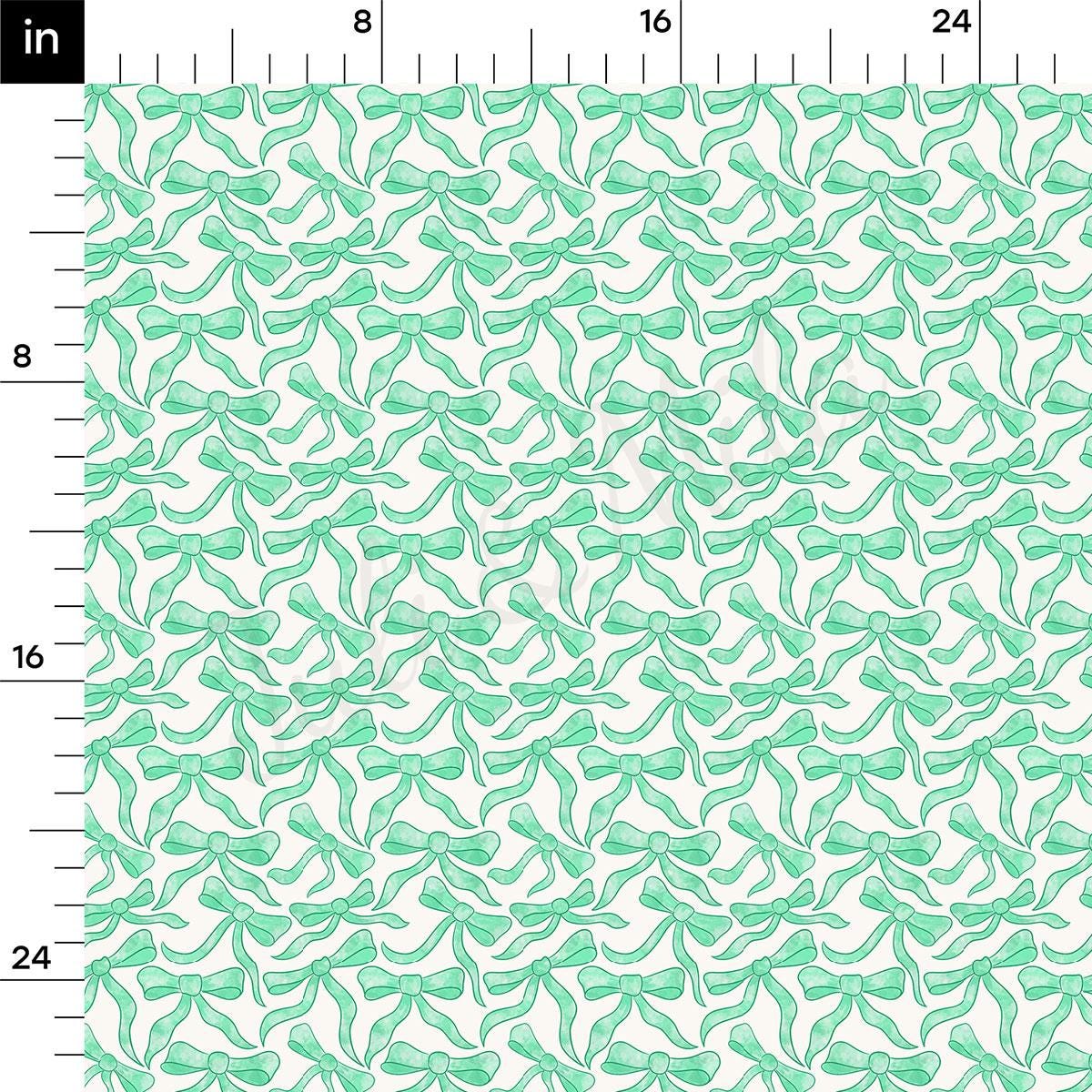 a ruler with a green and white pattern on it