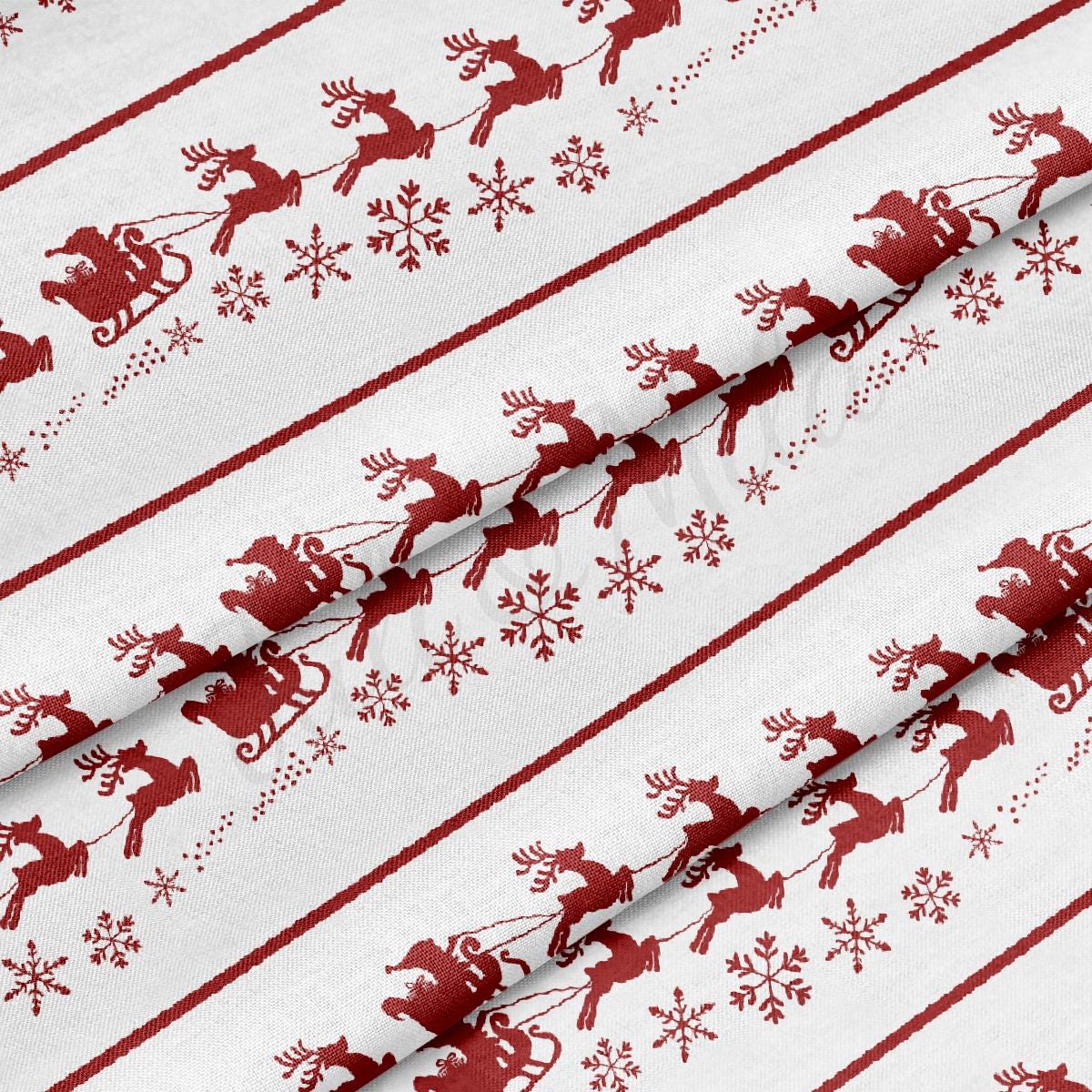 Christmas 100% Cotton Fabric By the Yard Printed in USA Cotton Sateen CTN3370