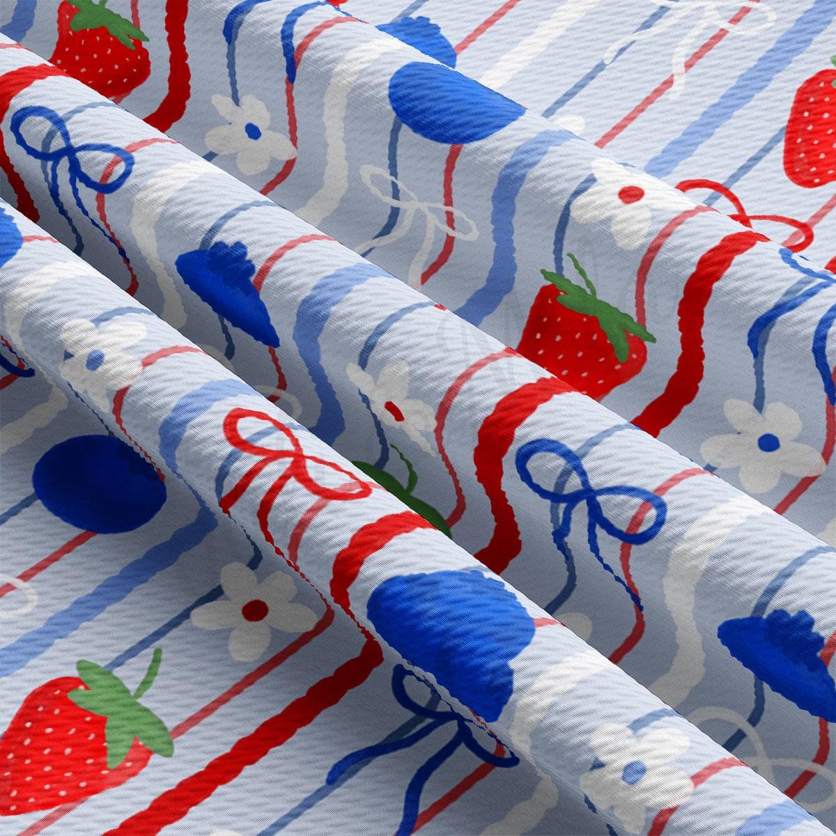 a close up of a red, white, and blue fabric