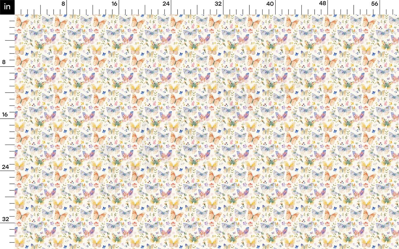 a ruler with a pattern of butterflies on it