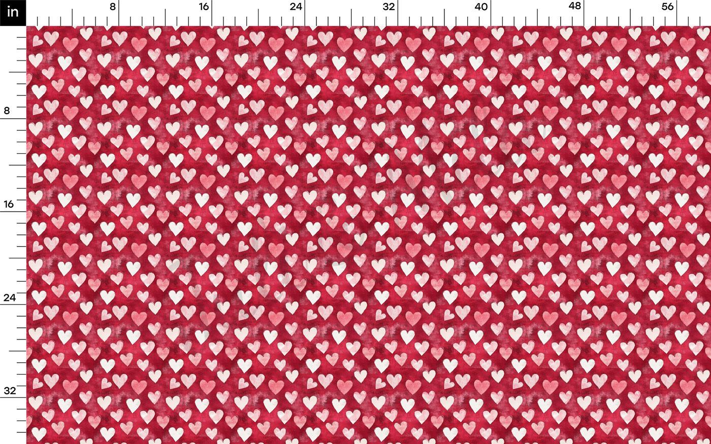 a repeating pattern of red hearts on a red background.