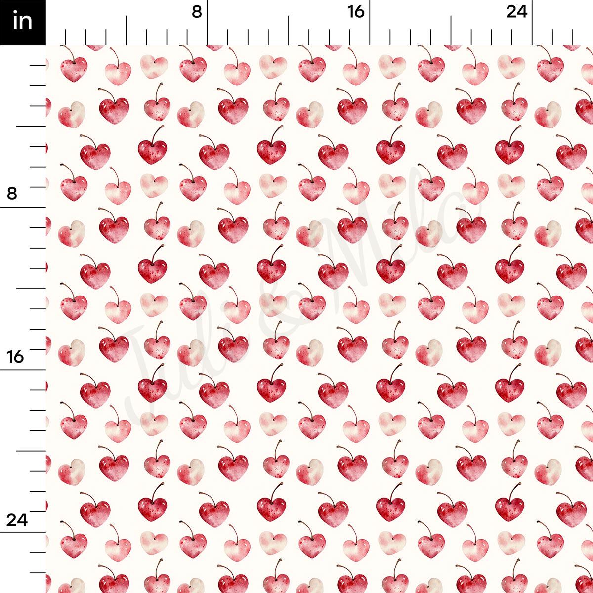 a repeating pattern of red hearts on a white background.