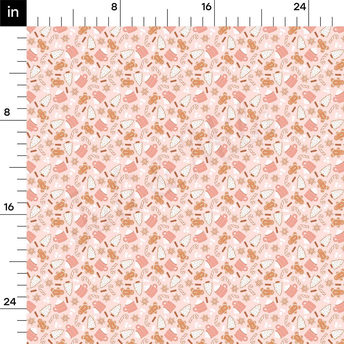 a ruler with a pink and gold pattern on it