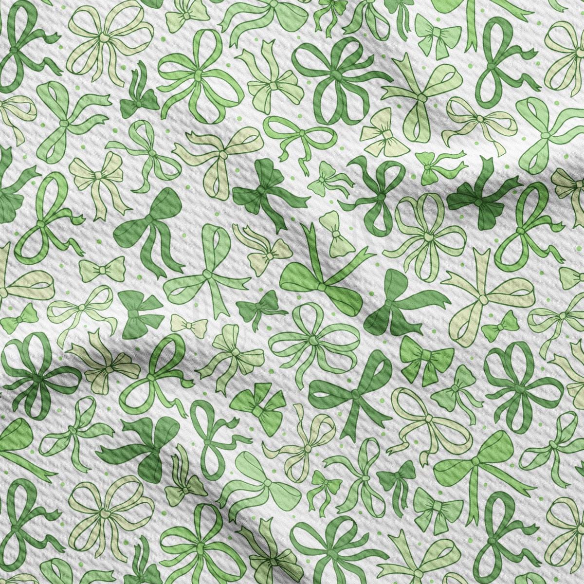 a green and white background with shamrocks on it