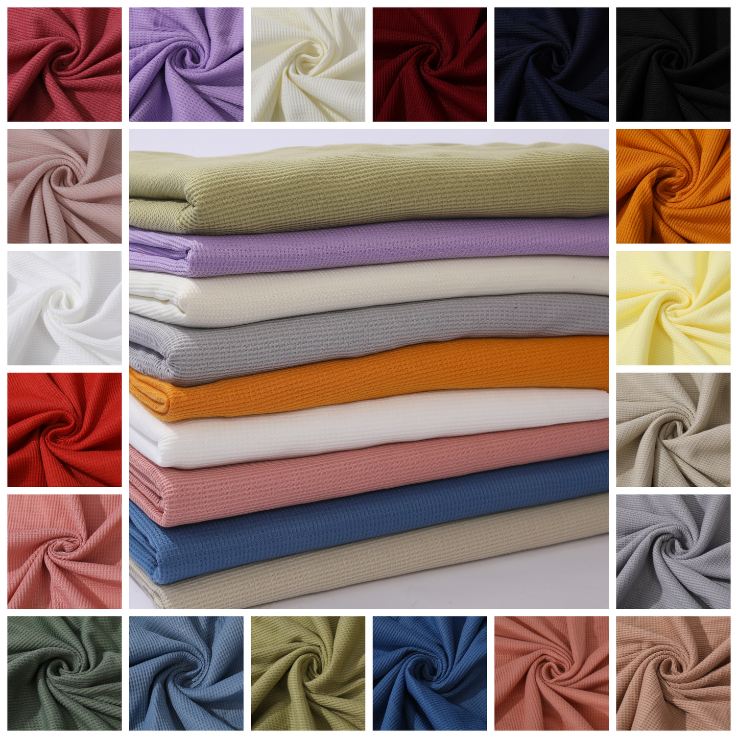 Waffle Stretchy Polyester Fabric 220 GSM