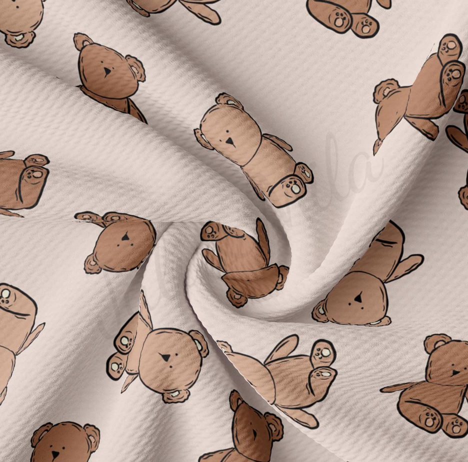 Teddy Bear Printed Liverpool Bullet Textured Fabric  Liverpool Fabric AA2869
