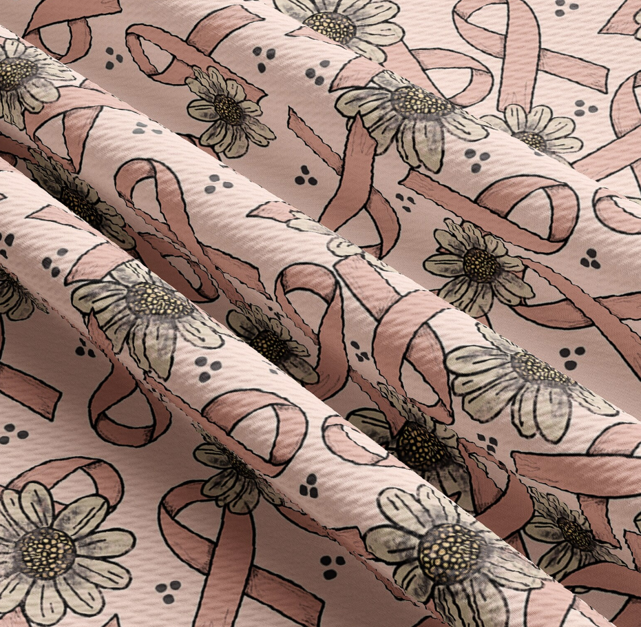 Printed Liverpool Bullet Textured Fabric by the yard 4 Way Stretch Solid Strip Thick Knit Jersey Liverpool Fabric Breast Cancer Awareness