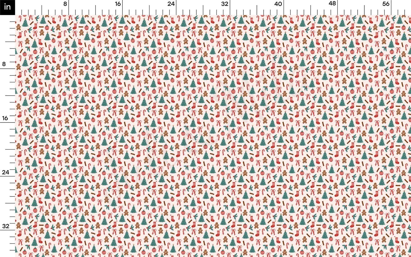 a ruler with a pattern of trees on it