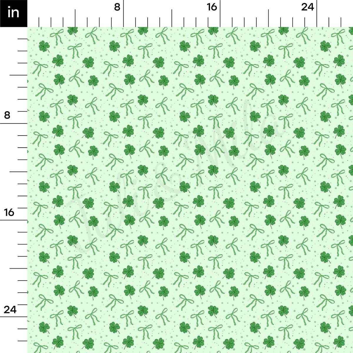 a ruler with a pattern of shamrocks on it