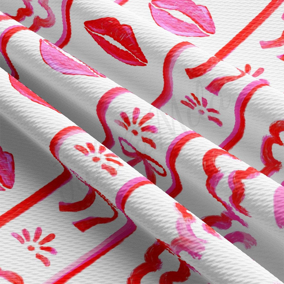 a close up of a pattern of lipstick on a white background
