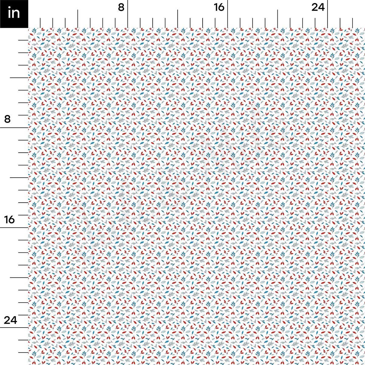 a ruler with a red, white and blue dotted pattern