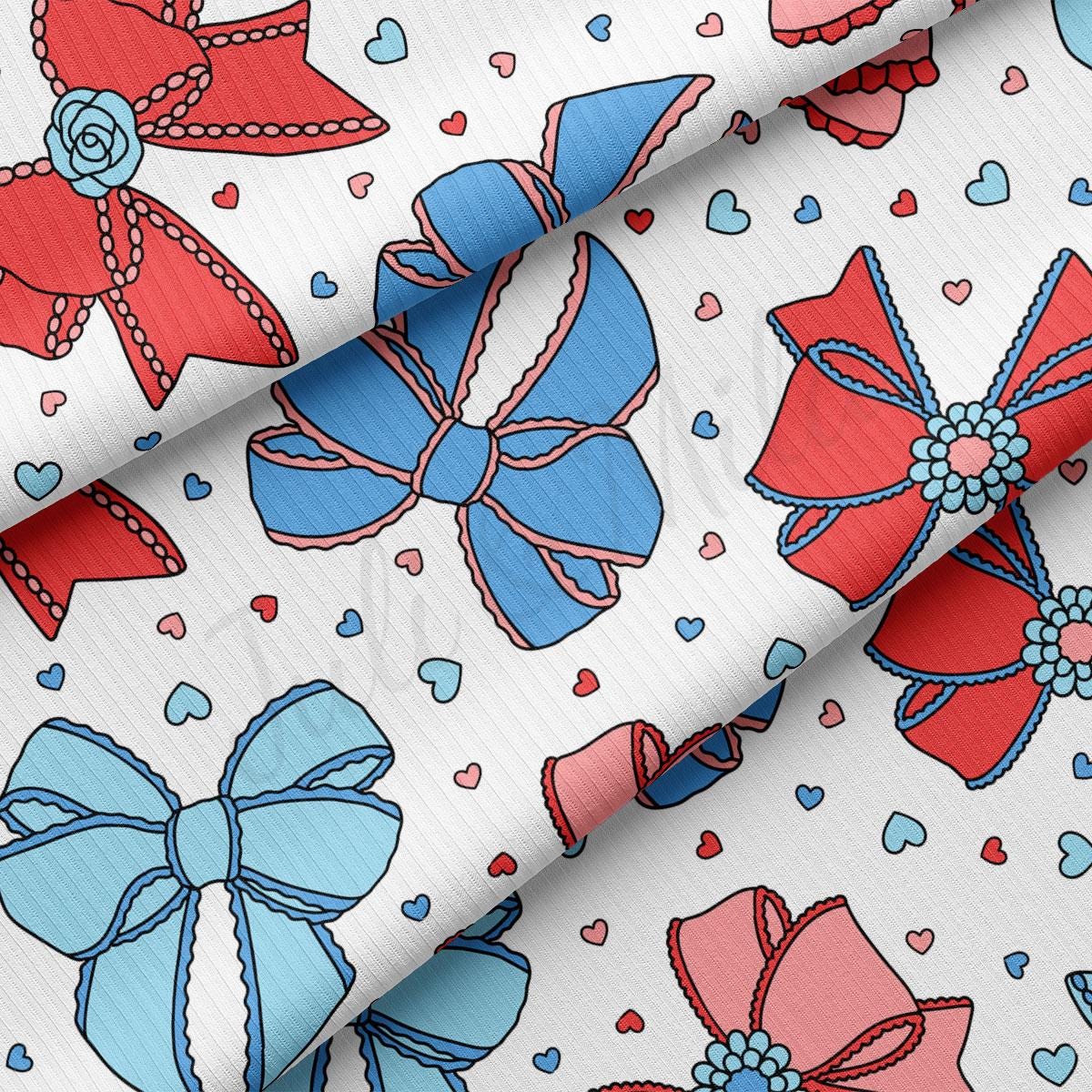 a red, white, and blue bow tie on a white background