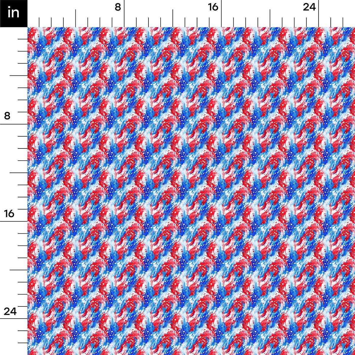 a red, white and blue pattern on a ruler