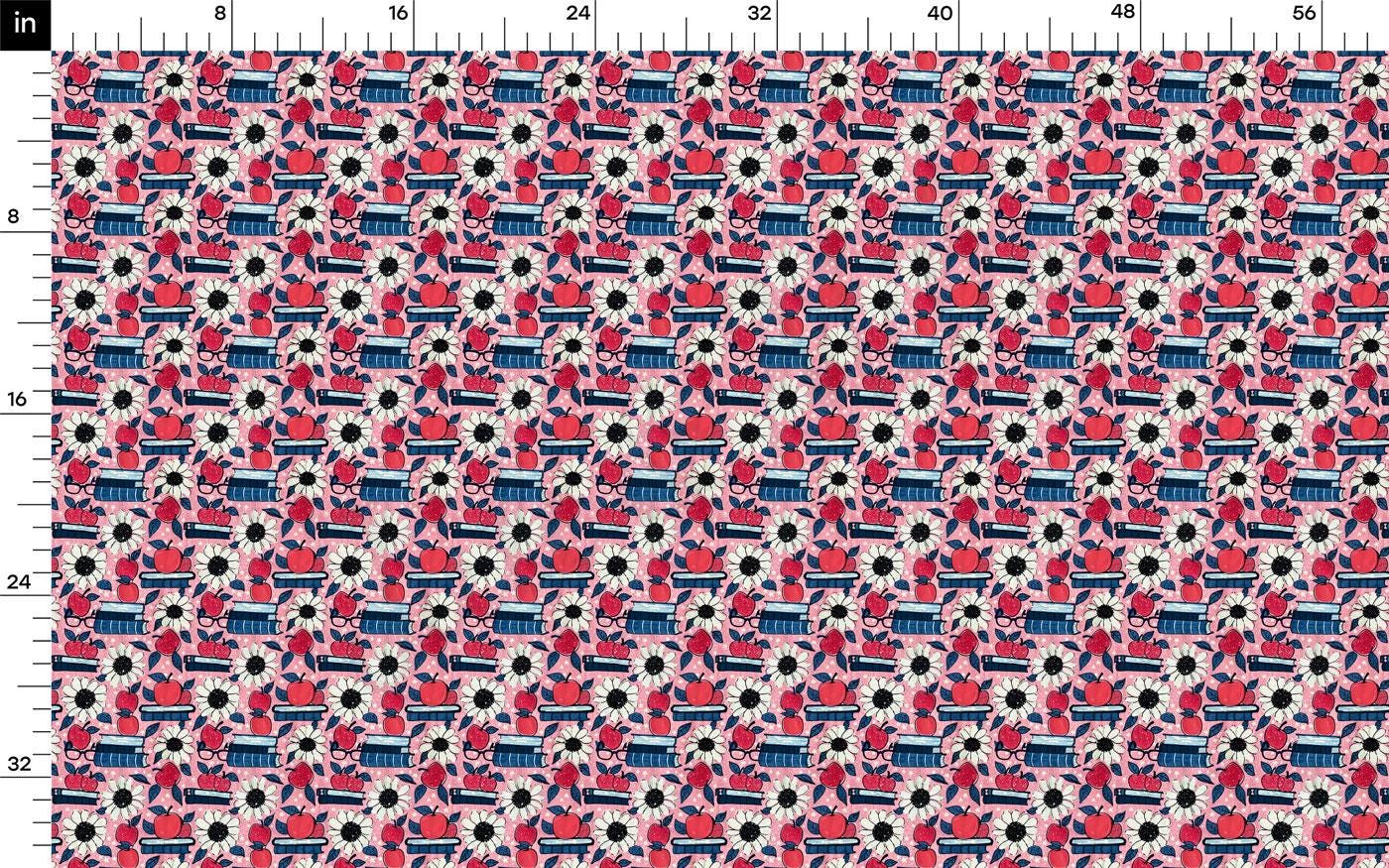 a pink and blue fabric with a pattern on it