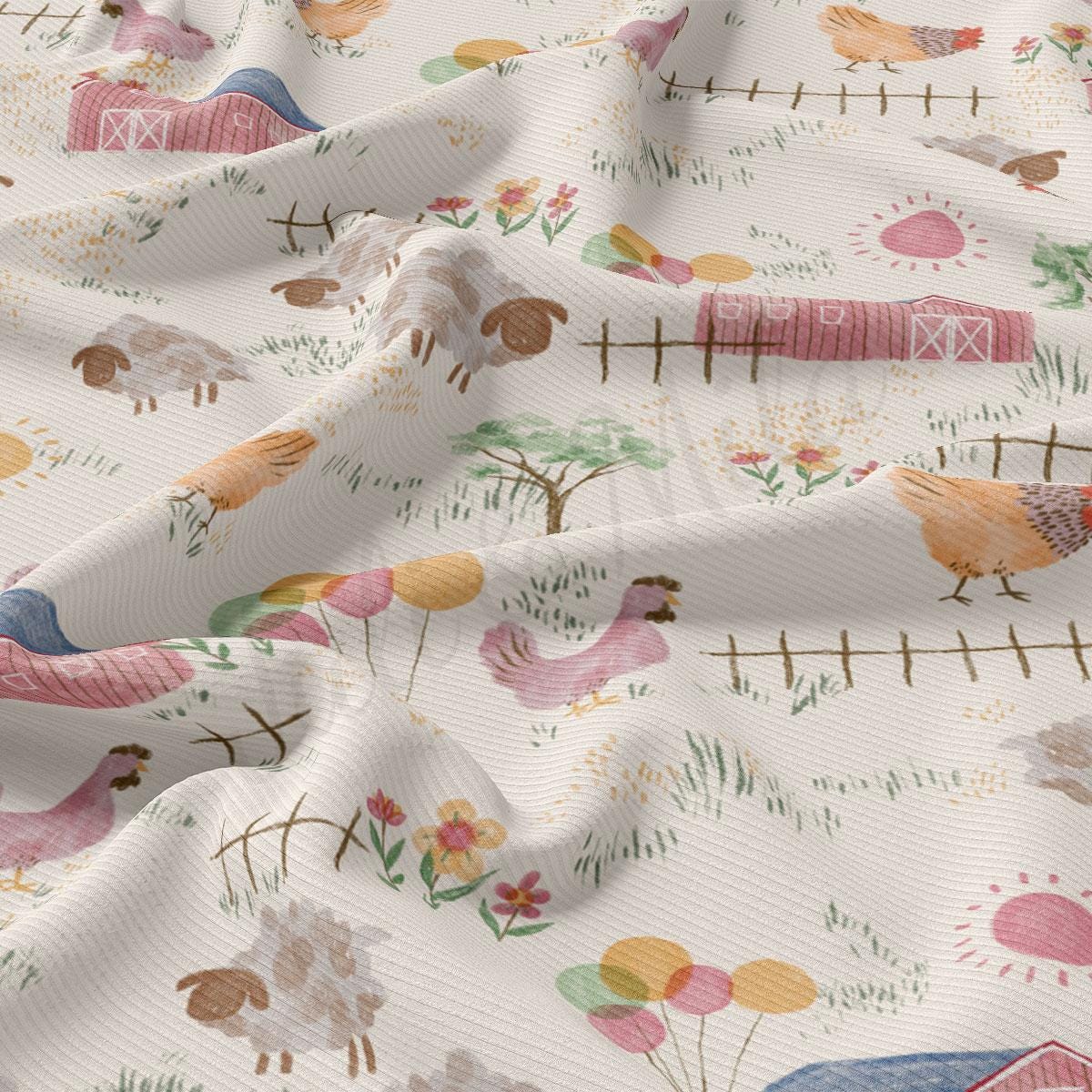 a close up of a fabric with animals on it