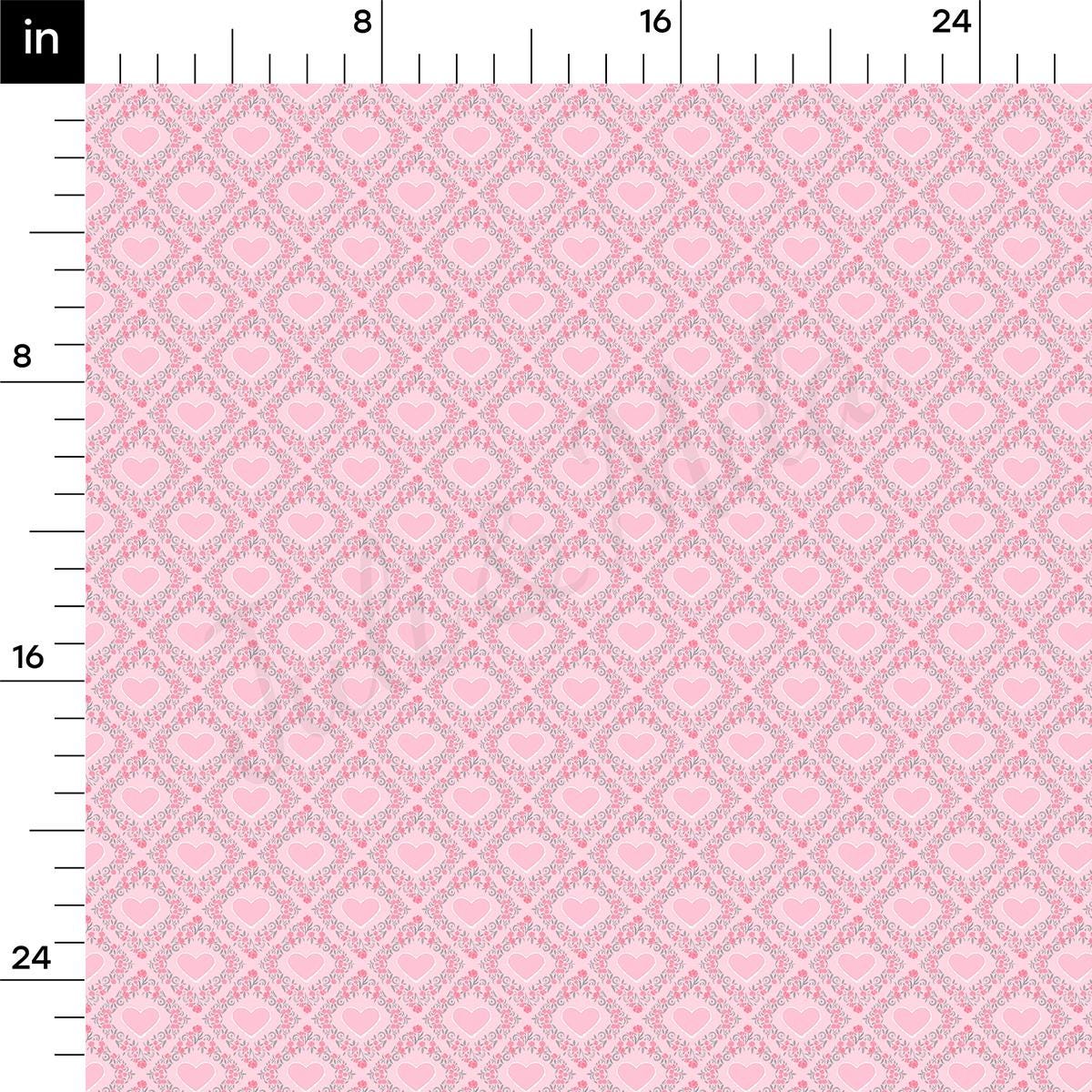 a ruler with a pink pattern on it