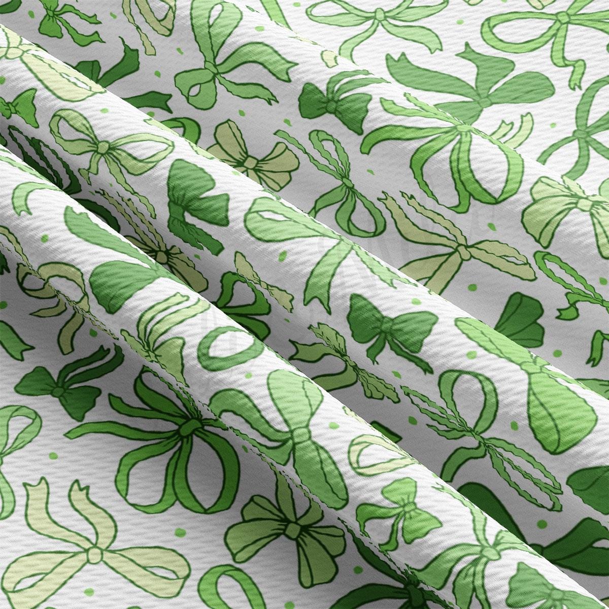 a close up of a green and white fabric