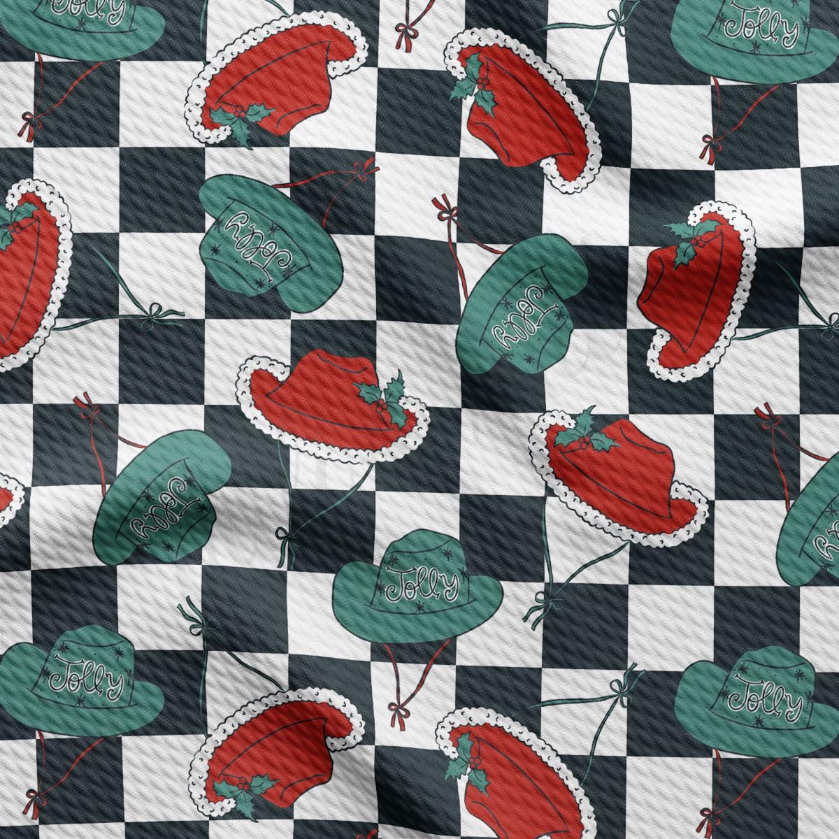 a black and white checkered pattern with red peppers