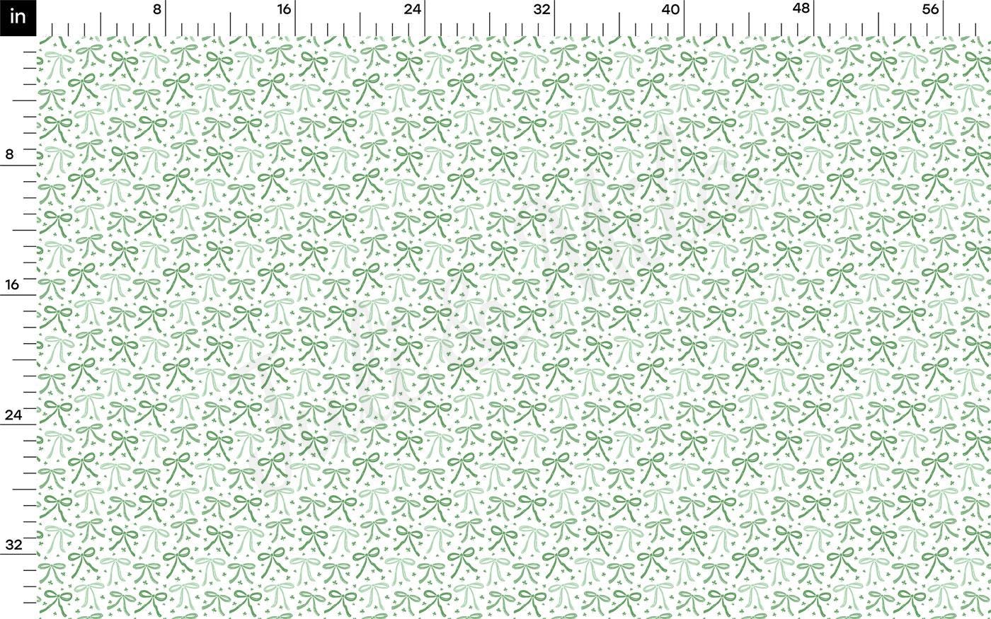 a green and white pattern with a line of people on it