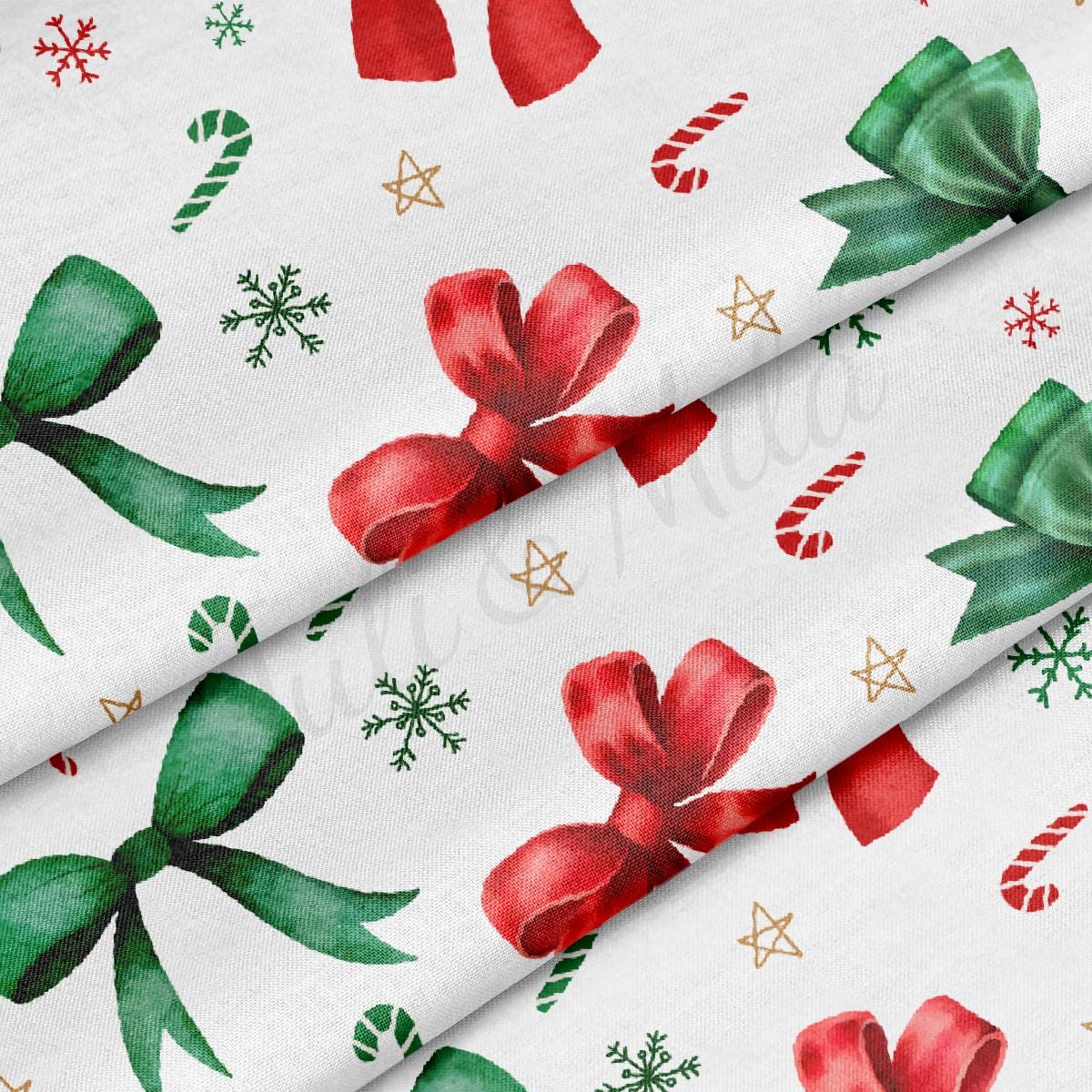Christmas 100% Cotton Fabric By the Yard Printed in USA Cotton Sateen CTN3350