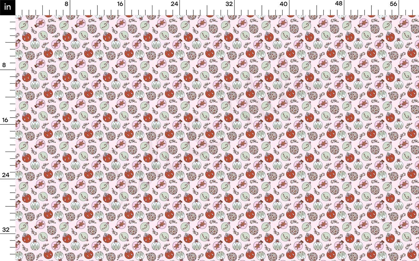 a ruler with an apple pattern on it