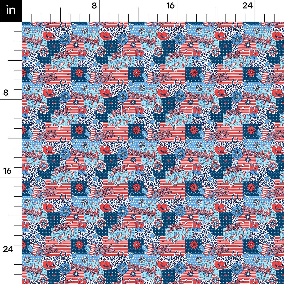 a blue and red pattern on a ruler