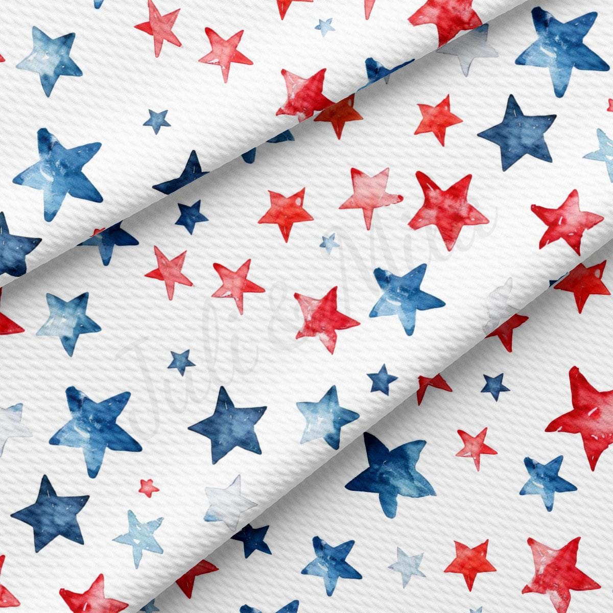red, white and blue stars on a white background