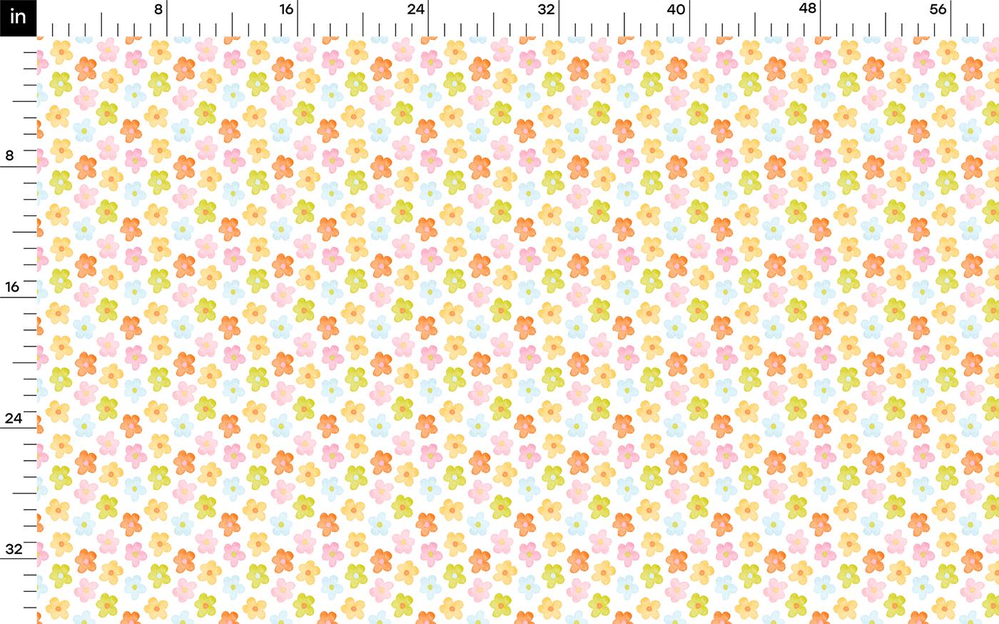 a ruler with a flower pattern on it
