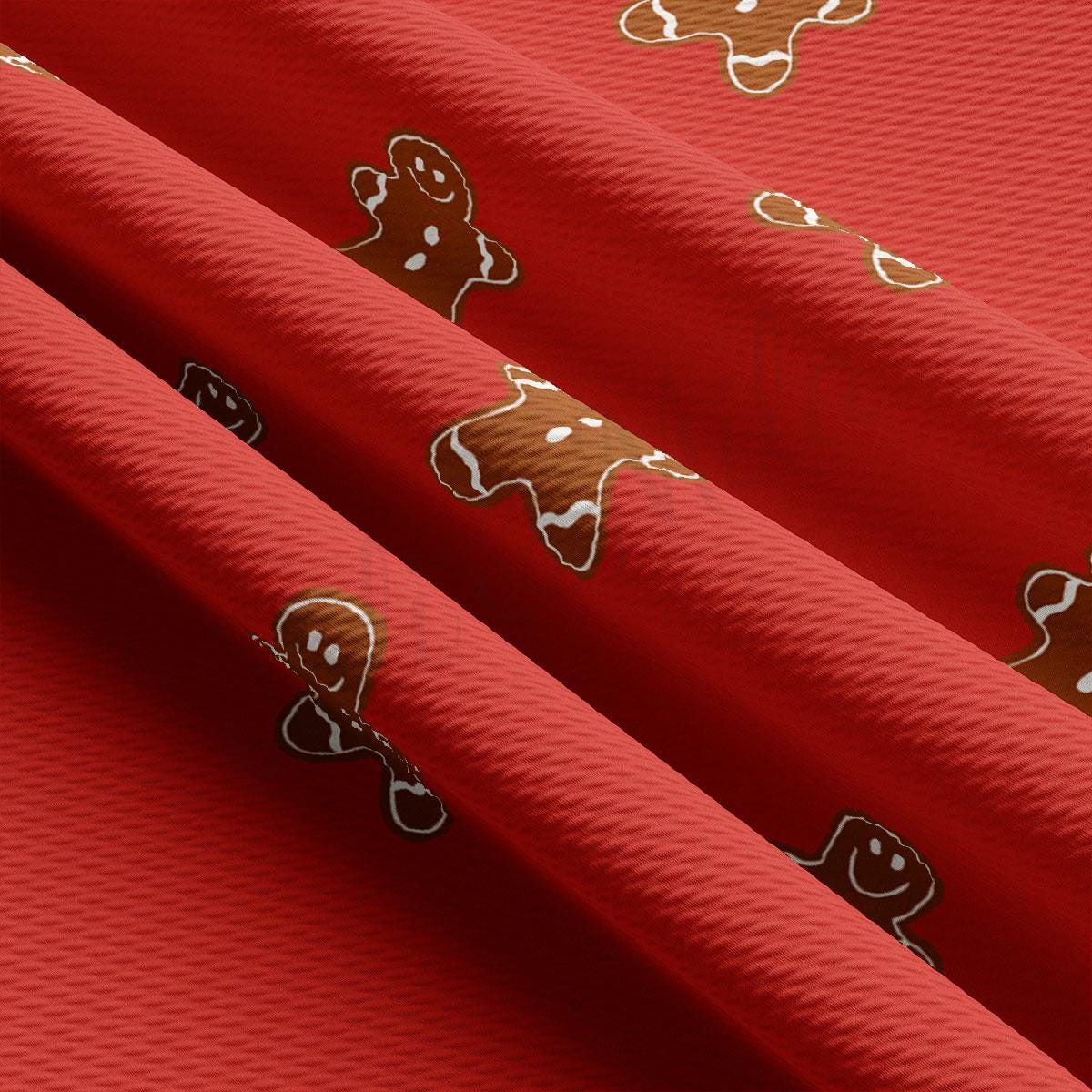 a red background with gingerbread cookies on it