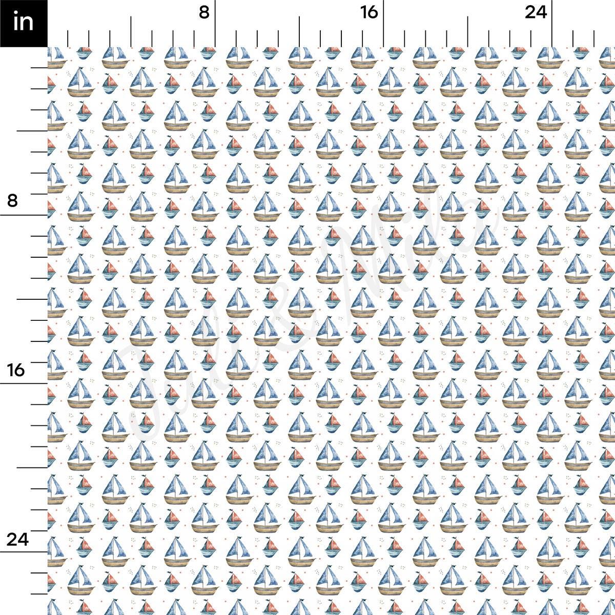 a ruler with a pattern of sailboats on it