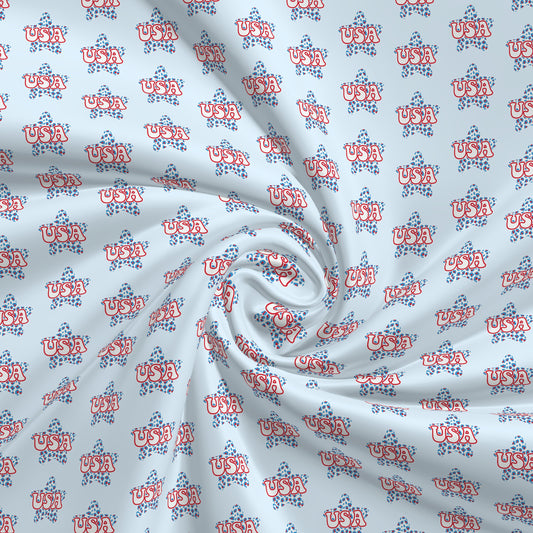 AA2581: 4th of July Patriotic Fabric by the Yard Bullet Liverpool Cotton Bamboo DBP Rib Knit Jersey Polyester Swim Waffle Scuba Minky