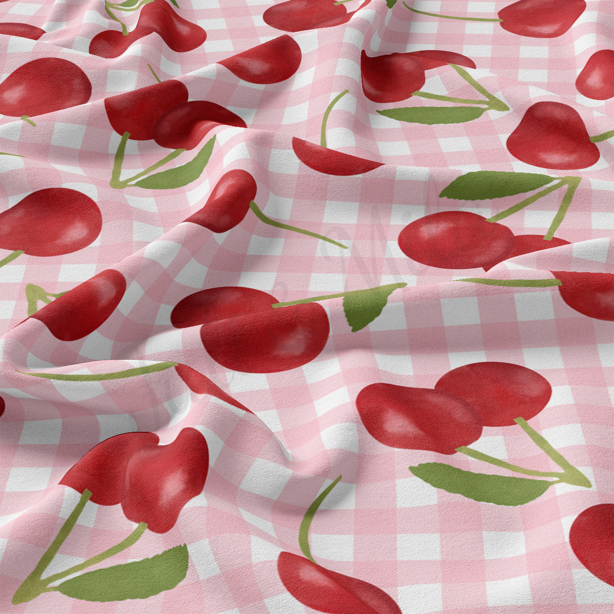 DBP Fabric Double Brushed Polyester DBP2709 Cherry Cherries